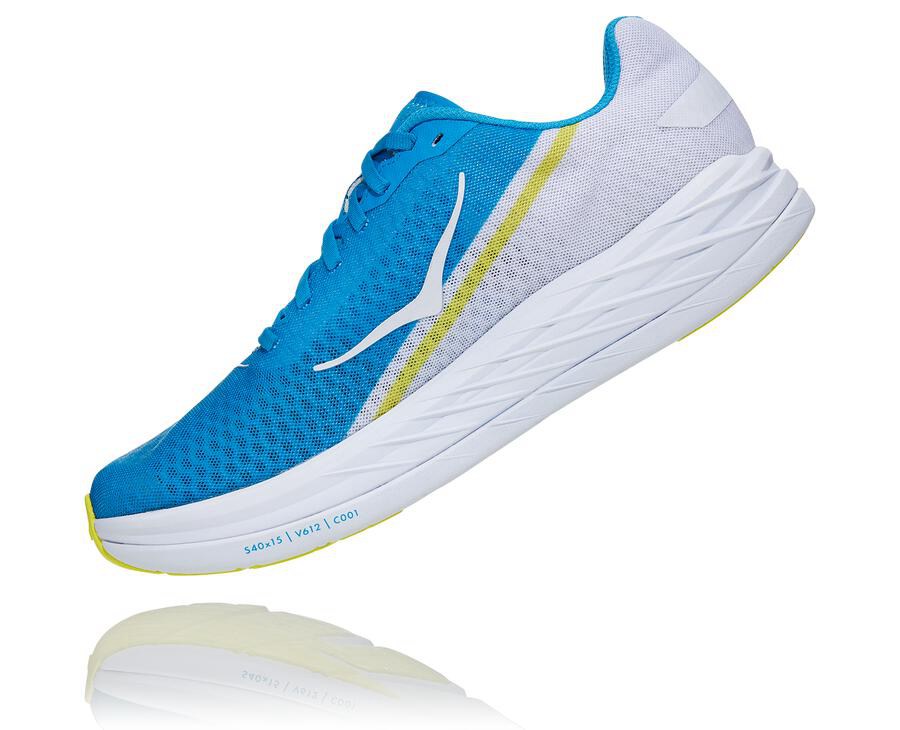 Tenis Hoka One One Feminino Branco/Azuis - Rocket X - 137-UDFAZE